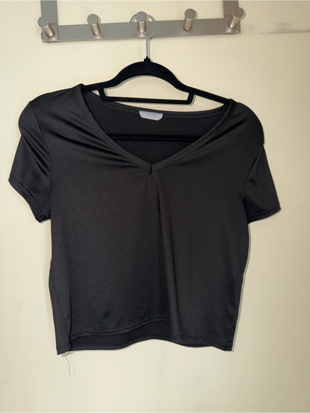 Olivia Rae Black V-Neck Short Sleeve Crop Top